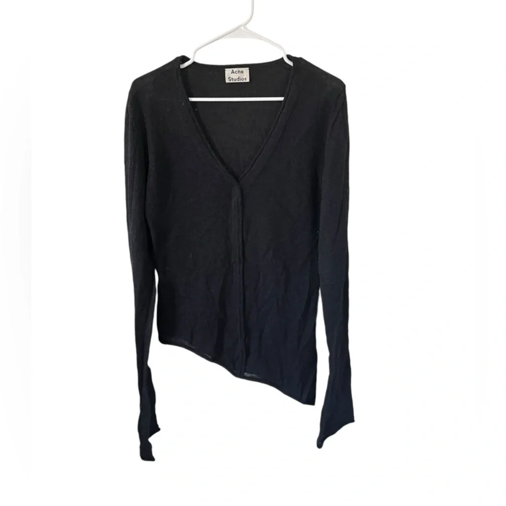Acne Studios Jaden Black Alpaca Asymmetrical Top - Picture 10 of 12